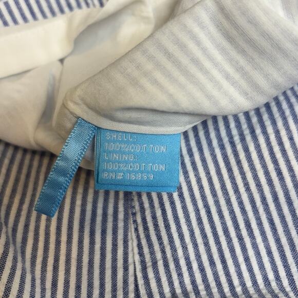 J. McLaughlin Blue Seersucker Summer Preppy Casual Mini Pencil Skirt Size 2 EUC - Picture 3 of 4